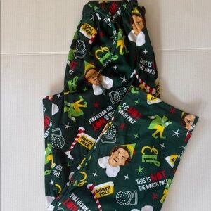 ELF Women's Festive Green Pajama Bottoms 8/10 29” inseam